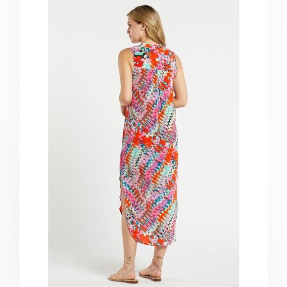 MARIE OLIVER ELLIS MIDI DRESS PSYCHEDELIC TIE DYE PRINT WOMEN'S SIZE SMALL SILK - Picture 3 of 11